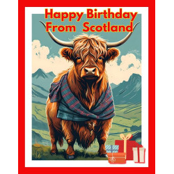 Highland Cow Birthday Card Highland Cow Birthday Card