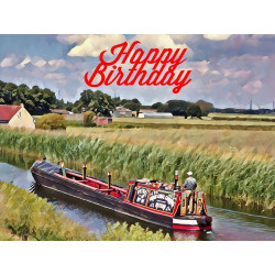 Working Narrow Boat Birthday Card Working Narrow Boat Birthday Card