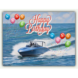 Speed Boat Birthday Card Speed Boat Birthday Card