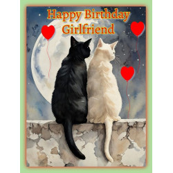 Cats Girlfriend Birthday Card Cats Girlfriend Birthday Card