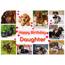 Dachshund Collage Daughter Birthday Card