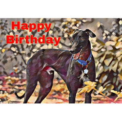 Black Greyhound Birthday Card Black Greyhound Birthday Card