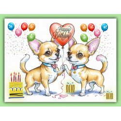 Chihuahua Drawing Birthday Card Chihuahua Drawing Birthday Card