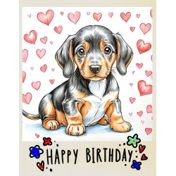 Dachshund Puppy Drawing Birthday Card Dachshund Puppy Drawing Birthday Card