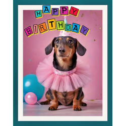 Dachshund in a Tutu Birthday Card Dachshund in a Tutu Birthday Card