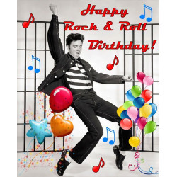 Elvis Rock and Roll Birthday Card