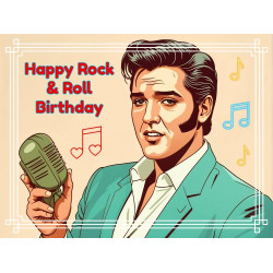 Elvis Rock and Roll Birthday Card