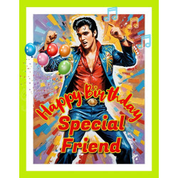 Elvis Special Friend Birthday Card