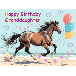 Granddaughter Horse Birthday Card
