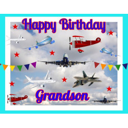 Grandson Aircraft Collage Birthday Card Grandson Aircraft Collage Birthday Card