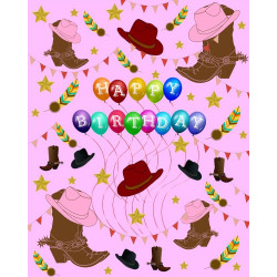 Pink Line Dancing Birthday Card Pink Line Dancing Birthday Card