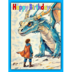 Boy and Dragon Birthday Card