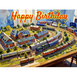 Model Railway and Village Birthday Card