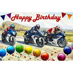 Motorbike Race Birthday Card
