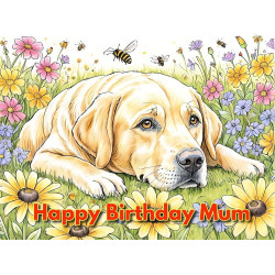 Golden Labrador Mum Birthday Card