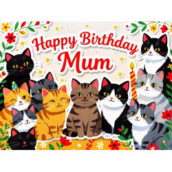 Cats Mum Birthday Card