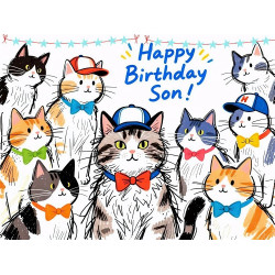 Cats Son Birthday Card