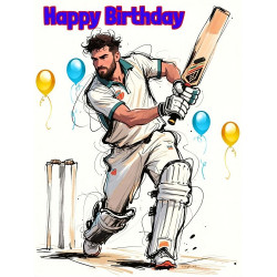 Cricketer Birthday Card Cricketer Birthday Card