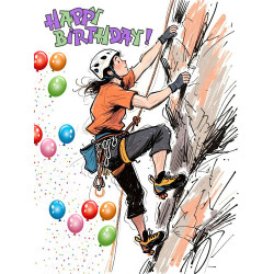 Female Rock Climber Birthday Card Female Rock Climber Birthday Card