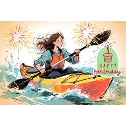 Female Canoeist Birthday Card Female Canoeist Birthday Card