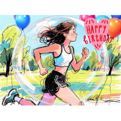 Female Runner Birthday Card Female Runner Birthday Card