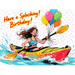 Female Canoeist Birthday Card Female Canoeist Birthday Card