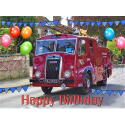 Fire Engine Birthday Card
