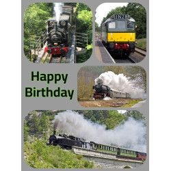 Heritage Trains Collage Birthday Card