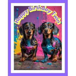 Dachshund Twins Birthday Card
