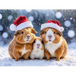 Guinea Pig Family Christmas Card Guinea Pig Family Christmas Card