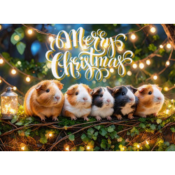 Guinea Pigs in the Woods Christmas Card