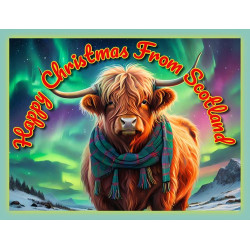 Highland Cow Christmas Card