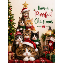 Cat Tree Christmas Card Cat Tree Christmas Card