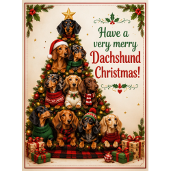 Dachshund Tree Christmas Card