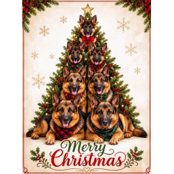 Alsatian Tree Christmas Card