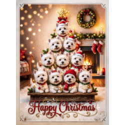 West Highland White Tree Christmas Card