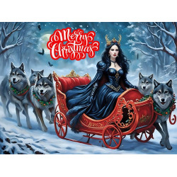 Goth Red Carriage Christmas Card Goth Red Carriage Christmas Card